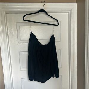 A New Day Ruffle Black Off-Shoulder Top